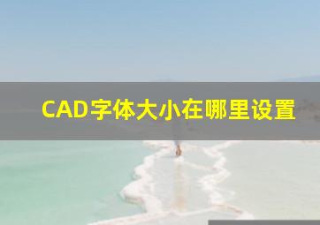 CAD字体大小在哪里设置