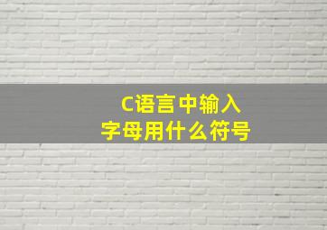 C语言中输入字母用什么符号