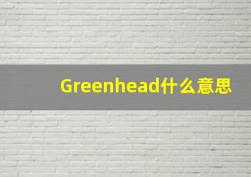 Greenhead什么意思