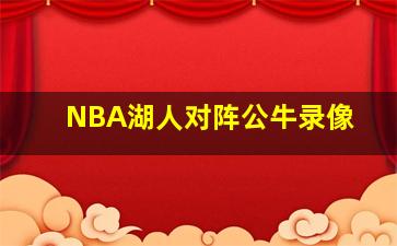 NBA湖人对阵公牛录像