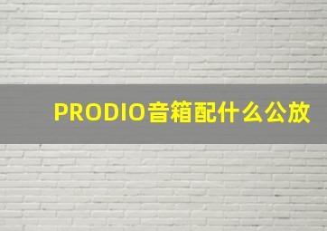 PRODIO音箱配什么公放