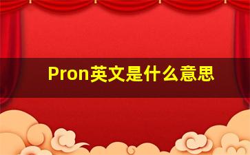 Pron英文是什么意思