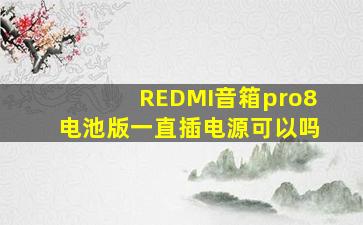 REDMI音箱pro8电池版一直插电源可以吗