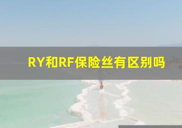 RY和RF保险丝有区别吗