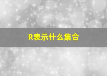 R表示什么集合