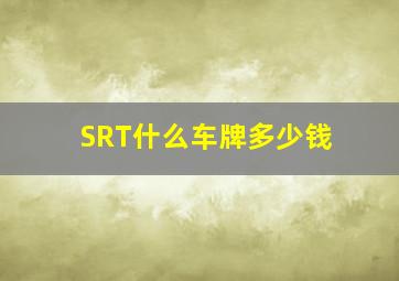 SRT什么车牌多少钱