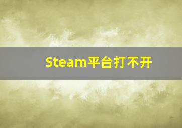 Steam平台打不开