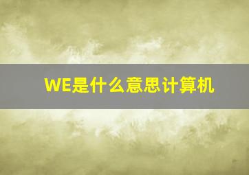 WE是什么意思计算机