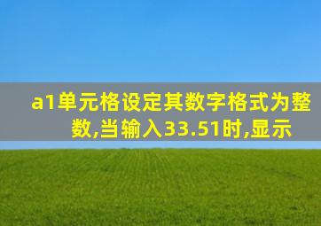 a1单元格设定其数字格式为整数,当输入33.51时,显示