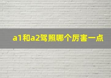 a1和a2驾照哪个厉害一点