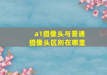 a1摄像头与普通摄像头区别在哪里