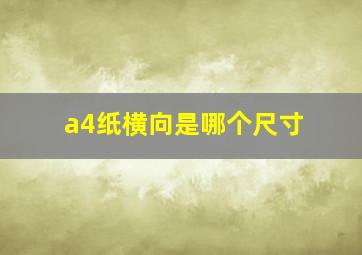 a4纸横向是哪个尺寸