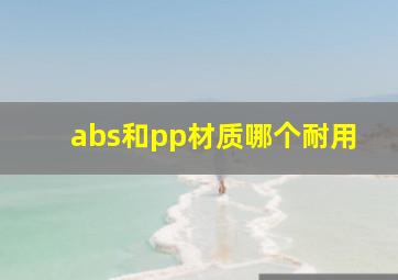 abs和pp材质哪个耐用