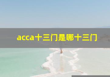 acca十三门是哪十三门