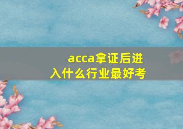 acca拿证后进入什么行业最好考