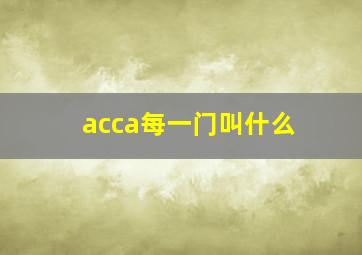 acca每一门叫什么