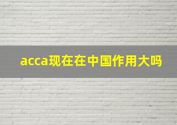 acca现在在中国作用大吗