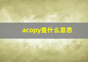 acopy是什么意思