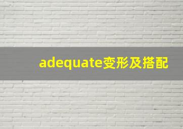 adequate变形及搭配