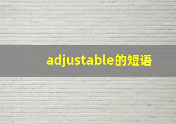 adjustable的短语