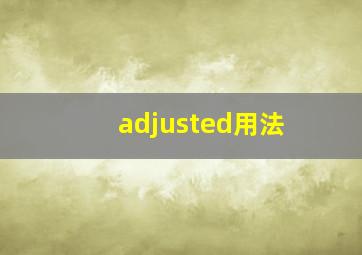 adjusted用法