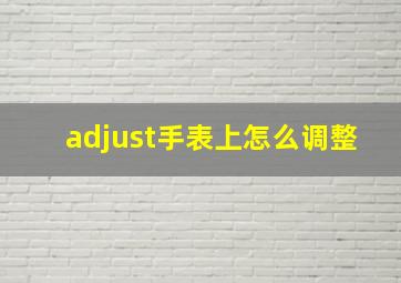 adjust手表上怎么调整