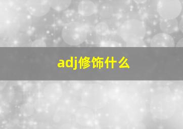 adj修饰什么