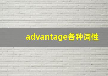 advantage各种词性