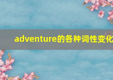 adventure的各种词性变化