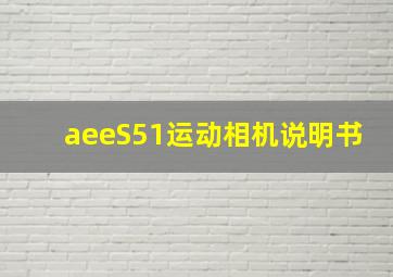 aeeS51运动相机说明书