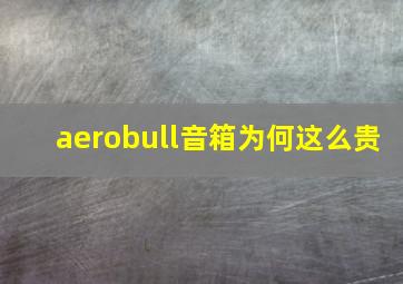 aerobull音箱为何这么贵