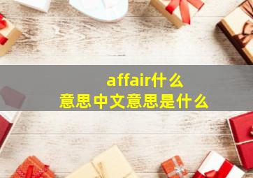 affair什么意思中文意思是什么