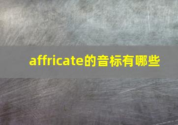 affricate的音标有哪些