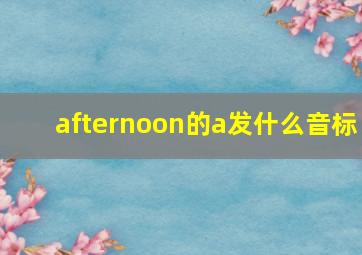 afternoon的a发什么音标