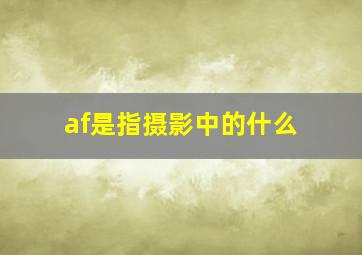 af是指摄影中的什么