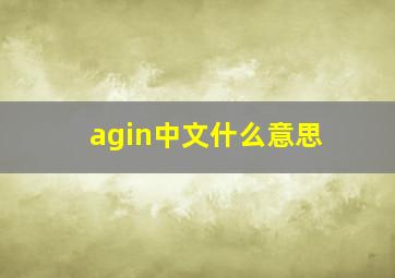 agin中文什么意思