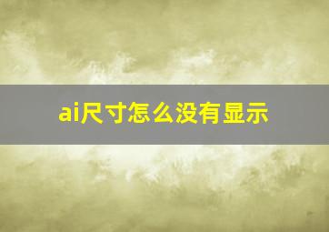 ai尺寸怎么没有显示