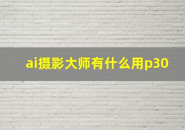 ai摄影大师有什么用p30