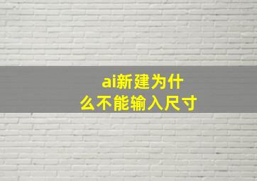 ai新建为什么不能输入尺寸