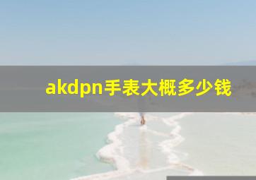 akdpn手表大概多少钱