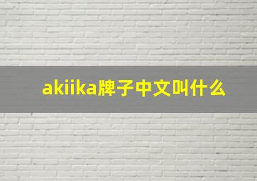 akiika牌子中文叫什么