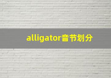 alligator音节划分