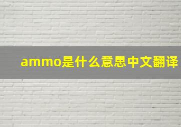 ammo是什么意思中文翻译