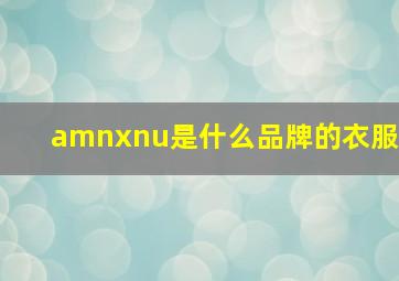 amnxnu是什么品牌的衣服