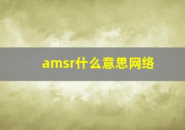 amsr什么意思网络