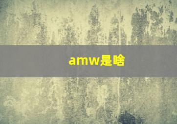 amw是啥