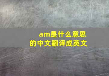 am是什么意思的中文翻译成英文