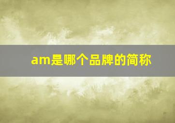 am是哪个品牌的简称