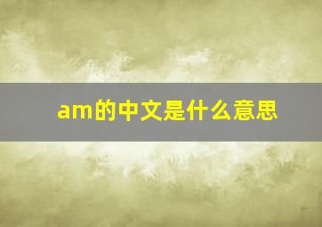 am的中文是什么意思