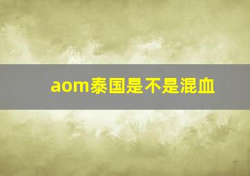 aom泰国是不是混血